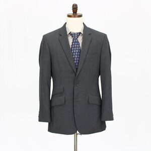 Haggar 40R Gray Solid 2-Button Sport Coat Blazer Jacket G551